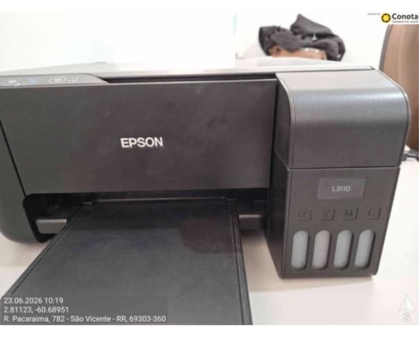 Foto de impressora Multifuncional | Marca Epson | Modelo EcoTank L3110 | Cor Preta | Estado de Conservação Regular